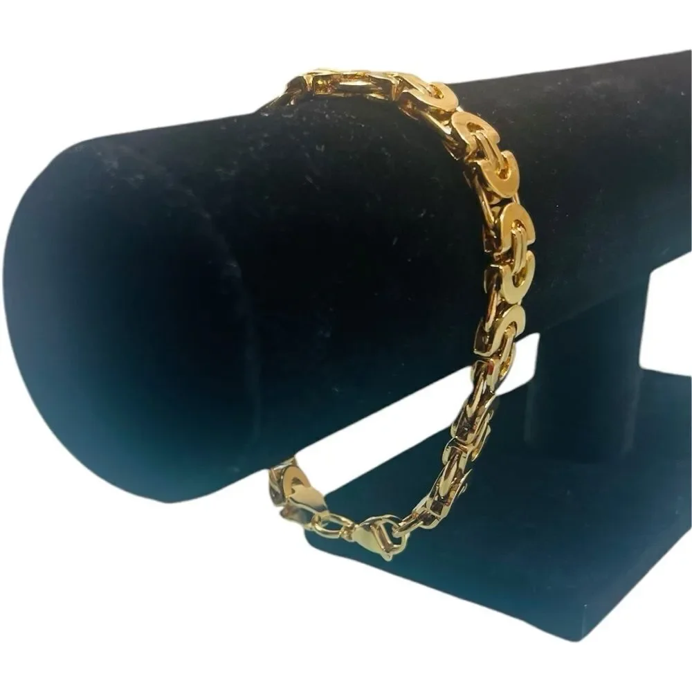 18K Gold Plated Byzantine Chain Bracelet